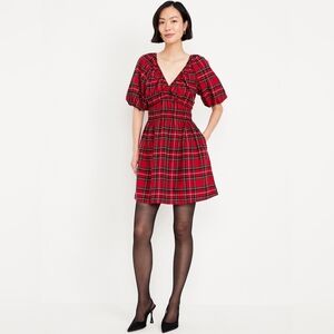 Old Navy Red Plaid Mini Dress